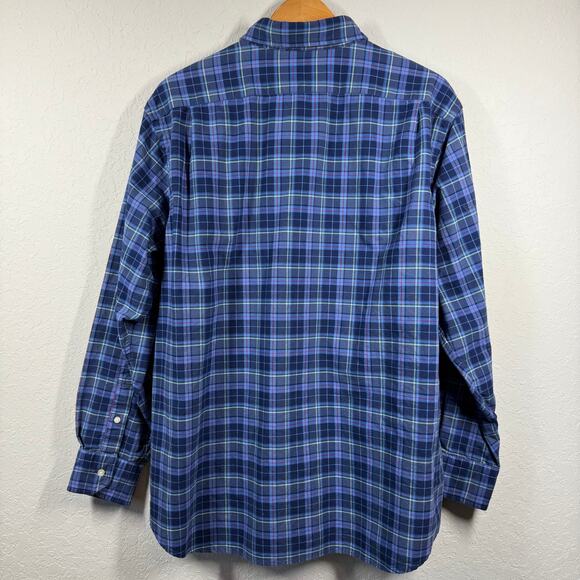 Men's Cremieux Blue Plaid Long Sleeve Button‎ Down Size XL - Picture 8 of 8